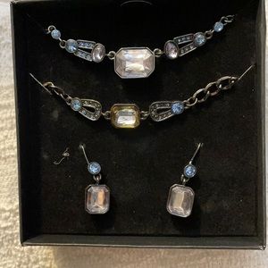 Amelia emerald cut three-piece gift set in blue